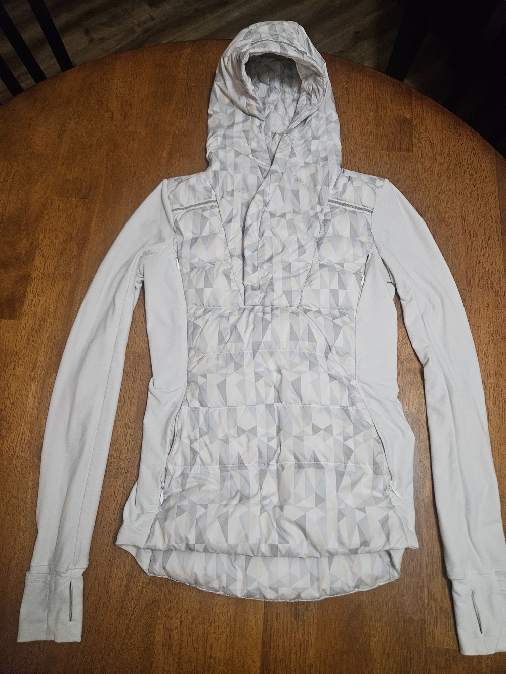 Light Gray Quilted Hooded Women's Jacket